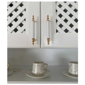 Anodized gold aluminium profile handle for minimalist wardrobe doors, Stillium premium hardware Europe.