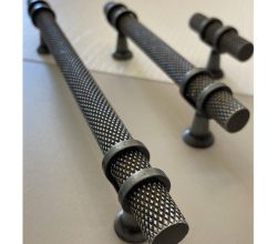 Anello pattern knob antique chrome